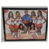 (BS) Signed Hooters Framed Poster (approx 25" x