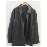 (BR) Faux Black Leather Jacket. Brand & Size