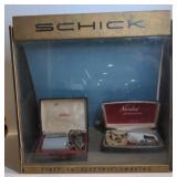 (AL) Vtg Schick Display Case 17" x 17" w Vtg