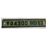 (AL) 1953 Indiana License Plate 8" x 1.5"