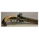 (BC) FAUX Vtg Flintlock Revolver. Non Firing. 12"