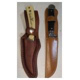 (BC) Lot of Fixed Blade Knives w Holders.