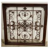 (BU)Metal Wall Hanging Art in Wooden Frame