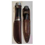(BC) Lot of Fixed Blade Knives w Sheaths.