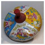 (AL) Vtg Tin Chein Spinning Top Toy 9"