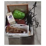 (BS) Box of misc. Items incl Baskets, Wall Decor,