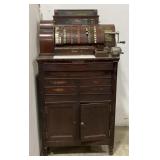 (BF) Antique National Cash RegisterW Stand.