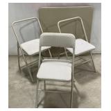 (Bi) Card Table & Chair Set. Chairs have damage,