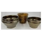 (BA) Multi-Colored handmade pottery bowls made by