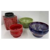 (BA) Multi-Colored Handmade Pottery Bowls times