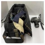 (FG) Camera bag with Lens and Canon AE-1