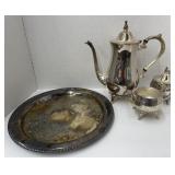 (FG) Oneida Silver Plated repot and Tray