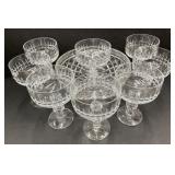 (YZ) Cut Glassware bowl diameter 8" and 8 glasses