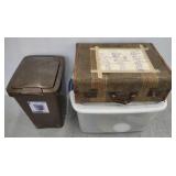 (TB) Vtg Suitcase w/ Old Newspaper, High School