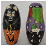(BA) Vtg Halloween Nesting Dolls 2"T-6"T