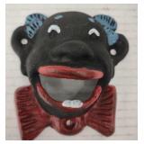 (TB) Vtg Cast Iron Americana Clown Face Wall