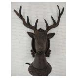(TB) Vtg Rustic Wall Mount Cast Iron LG Deer Head