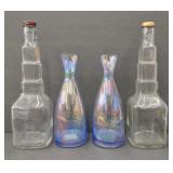 (TB) Vtg Skyscraper Mohawk Liquor Bottles 12"T &