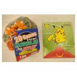 (MB) Pokemon Card & Vtg Marble Game