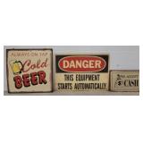 (TB) Cold Beer Metal Sign (12×12) & We Accept