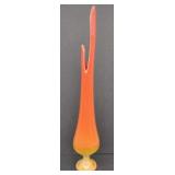 (AB) Vtg L.E. Smith Bittersweet Swung Orange Slag