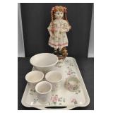 (TB) Vtg Pfaltzgraff Tea Rose & 13