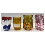 (BA) Multi-Colored Hand Blown Art Glass vases by