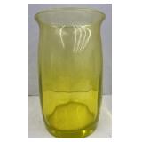 (BA) Art Glass Yellow Vase 10" tall