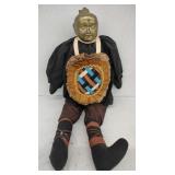 (BA) Vtg 1890-1920 Shaolin Monk Brass Doll 26"T