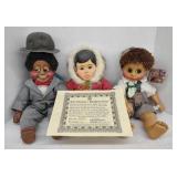 (BA) Vtg 1985+1986 Naner Wooden Dolls (Signed By