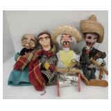 (BA) Mexican Men Marionettes Puppets 20"T & Old