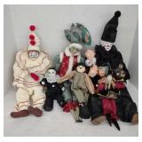 (BA) Vtg Porcelain Clown W/ Many Faces 17"T &