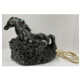 (FG) Mid Century Porcelain Horse TV Lamp length