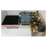 (FG) Medicinal Bottles and Pepsodent toothbrush