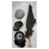 (BA) Vtg Victorian Lace Umbrella & Vtg Victorian