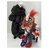 (FG) Vintage Horror Clown 12" and Clown Doll 18"