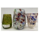 (BA) Multi-Colored Hand Blown Art Glass vases by