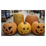 (AB)  Vtg Foam Jack -O-Lantern (8-9"T) & 2 Hard