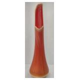 (KC) Vtg L.E. Smith Bittersweet Orange Slag Vase