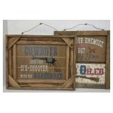 (TB) Cowboy Signs Wood Wall Hanging Western Style