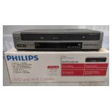 (IN) Philips DVD & VHS Combo In Box & Go Video