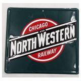 (Hi) Chicago and northwestern Railway sign approx