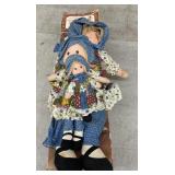 (BA) Holly hobbie rag dolls from 27in. to 9in.