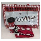 (TB) Vera Bradley Red Playful Penguins w/Tags Inc,