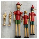 (FG) Vintage Wooden figures tallest 34" shortest