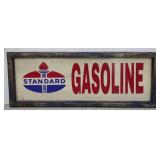 (TB) Standard Gasoline Metal Sign In Wooden Frame