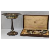 (MN) silver plate dish approx 8in h and