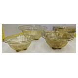 (Hi) vintage 7 piece yellow ribbed nesting