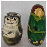 (BA) Vtg Peter Pan & Cat Nesting Sets