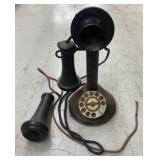 (BA) Vintage Kellogg Candlestick Rotary Telephone